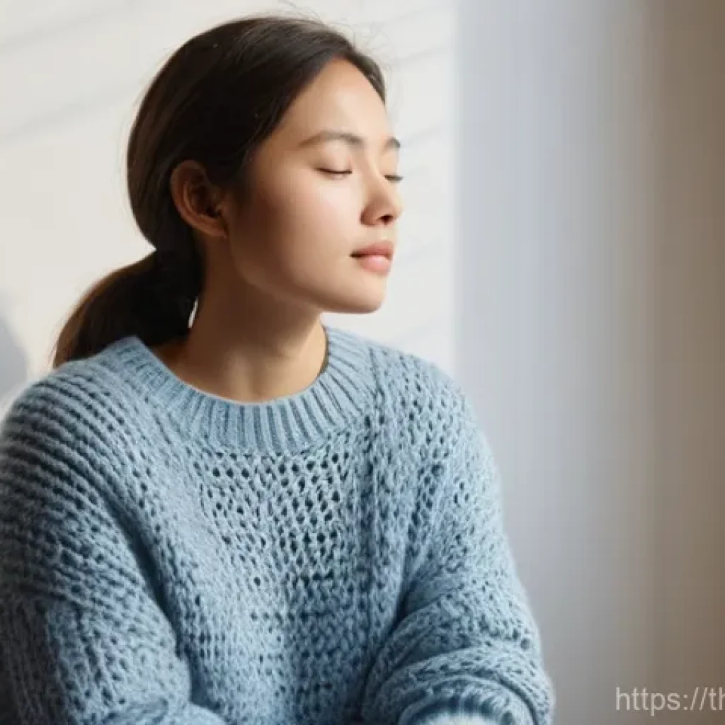 감정 해독을 위한 단계별 가이드 - **Prompt:** A serene, contemplative young adult (around 20-25 years old), dressed in comfortable, mo...