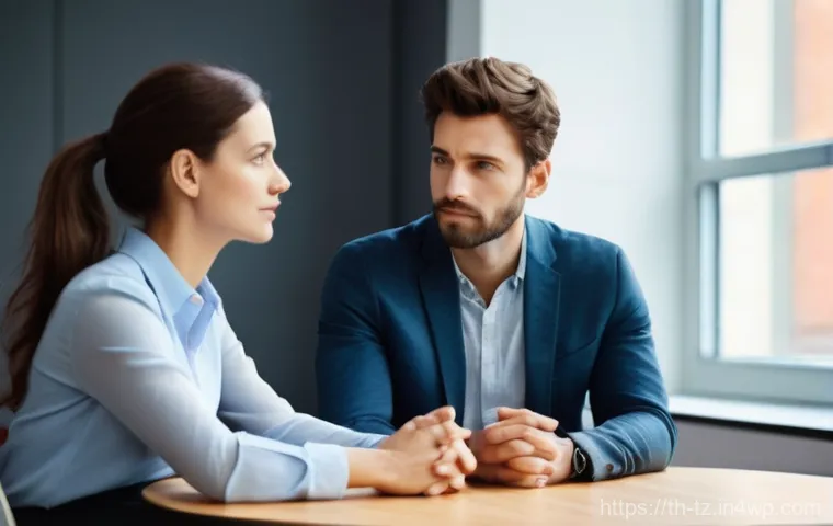 감정 해독을 통한 직장 내 갈등 해결 - **Prompt 1: Empathetic Listening in a Modern Office**
"A scene in a brightly lit, modern office ...