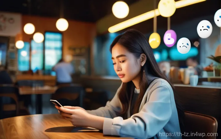 감정 해독의 효과를 극대화하는 방법 - **Prompt:** A young Thai woman, aged 20s, in a brightly lit, modern cafe setting, looking intently a...