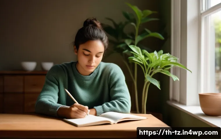 감정 해독을 통한 개인적 목표 달성 - **Prompt:** A diverse young adult (20-25 years old), either male or female, sitting peacefully in a ...