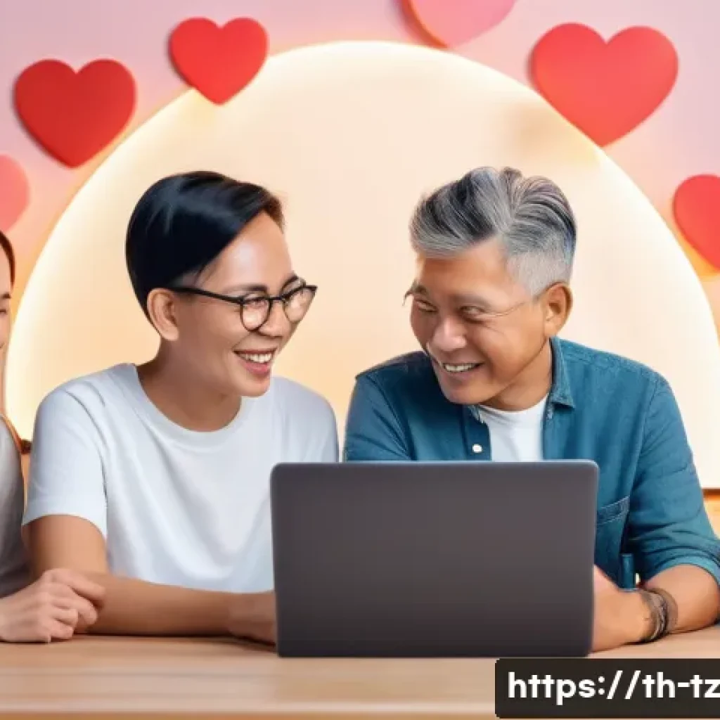 감정 해독을 위한 온라인 포럼 참여하기 - A warm and inviting online forum scene focused on emotional support, showing diverse Thai adults and...