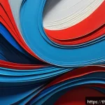 Home 20 감정 해독의 결과물로서의 창조적 작업 - A vibrant contemporary abstract painting featuring a dynamic interplay of bold red and calming blue ...